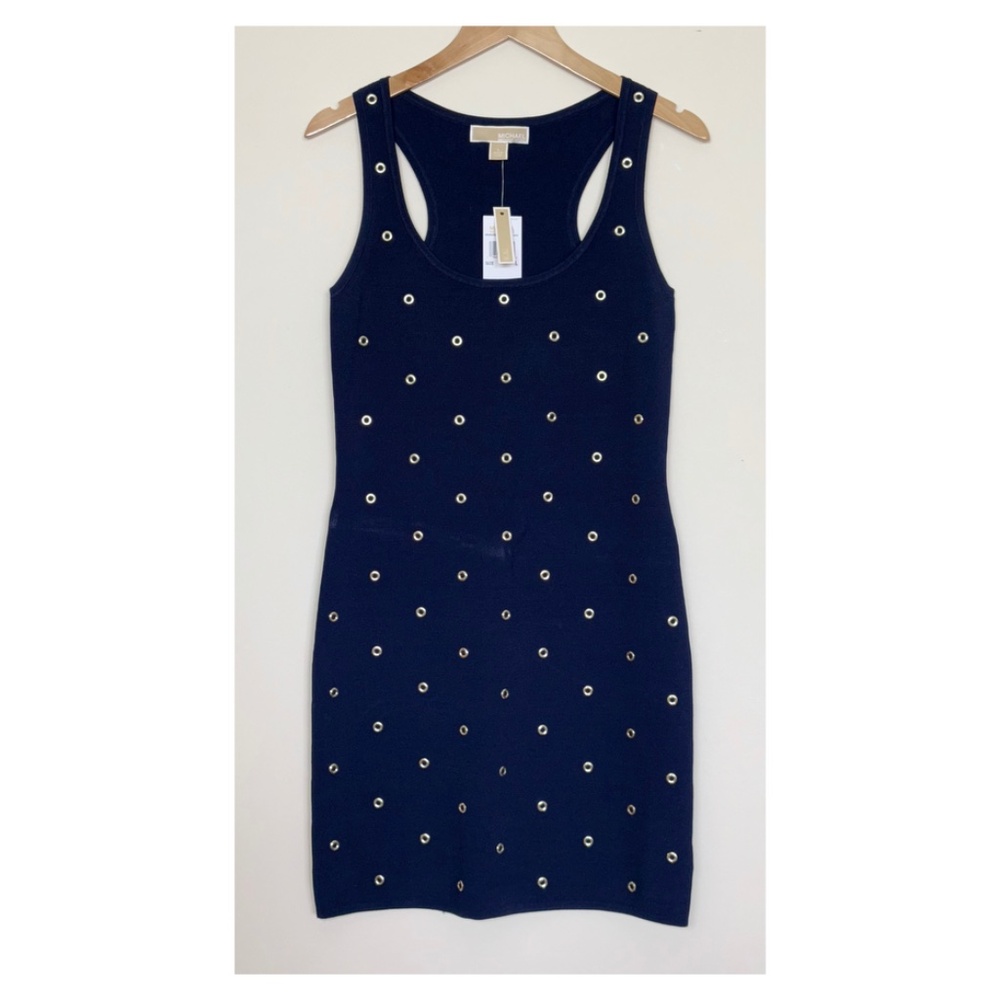 Michael Kors - Grommet Embellished Stretch Knit Tank Dress | Large